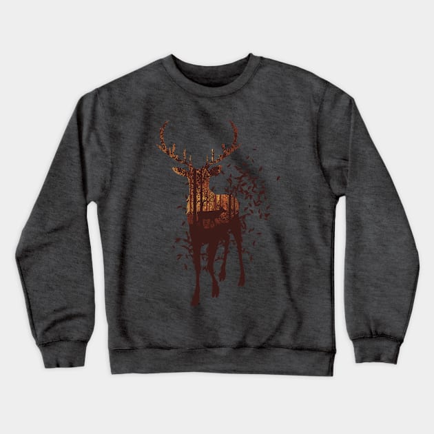 Autumn deer Crewneck Sweatshirt by AnnArtshock